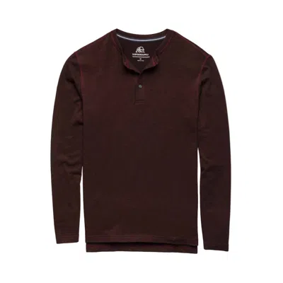 Surfside Supply Men's Sean Ultra Soft Classic Henley Top In Cabernet Heather In Brown