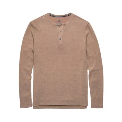 Surfside Supply Men's Sean Ultra Soft Classic Henley Top In Camel Heather In Brown