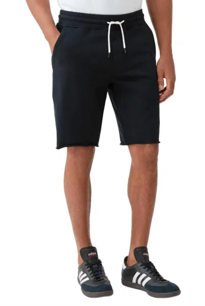 Surfside Supply Sailor Drawstring Raw Hem Terry Short In Black In Animal Print