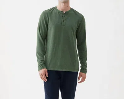 Surfside Supply Sean Long Sleeve Ultra Soft Henley Shirt In Green Heather In Multi