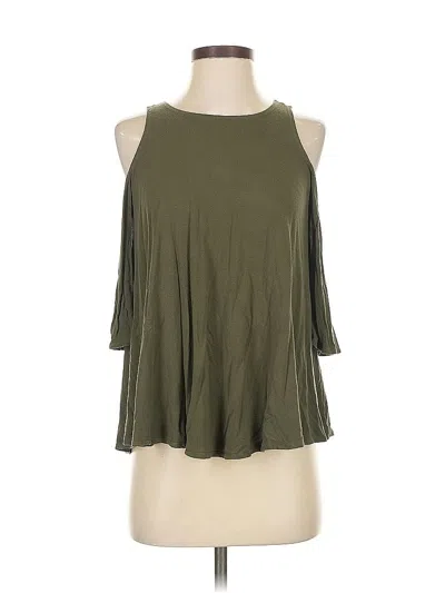 Pre-owned Survival Tank Top Green Cold Shoulder Neckline Tops