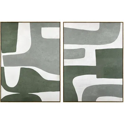Surya Aasmaa Framed Art, Set Of 2 In Green