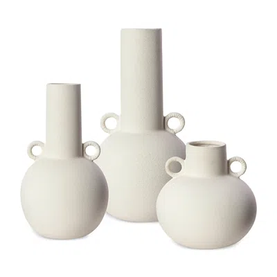 Surya Acanceh Vase, Set Of 3 In White