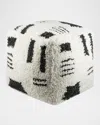 Surya Aksel Hand-knotted Pouf In Black/white