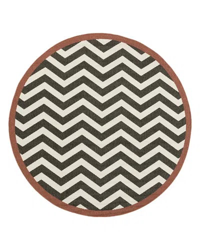 Surya Alfresco Alf-9646 Round Area Rug, 7'3 X 7'3 In Black