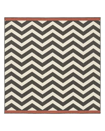 Surya Alfresco Alf-9646 Square Area Rug, 8'10 X 8'10 In Black