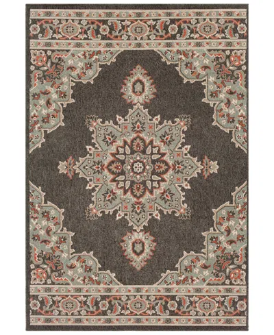 Surya Alfresco Alf-9671 Black 6' X 9' Area Rug, Indoor/outdoor