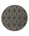 Surya Alfresco Alf A Round Area Rug, 5'3 X 5'3 In Black