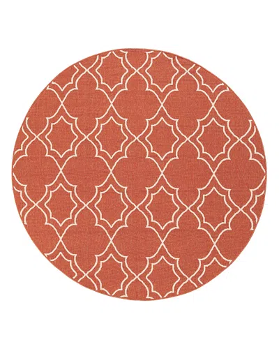 Surya Alfresco Alf A Round Area Rug, 7'3 X 7'3 In Rust