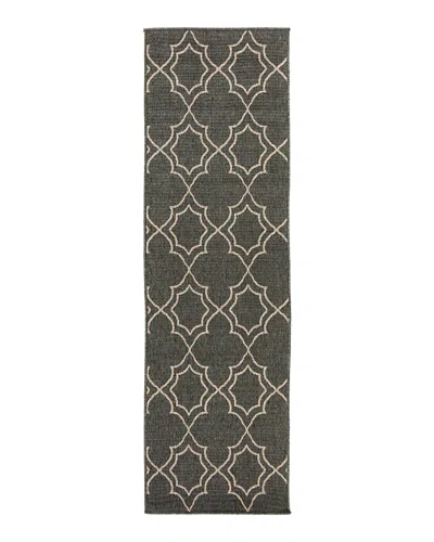 Surya Alfresco Alf A Runner Area Rug, 2'5 X 11'10 In Black