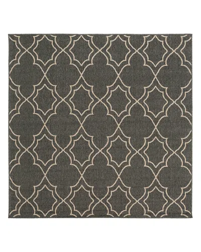 Surya Alfresco Alf A Square Area Rug, 7'3 X 7'3 In Black