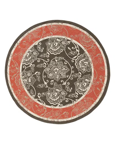 Surya Alfresco Alf B Round Area Rug, 5'3 X 5'3 In Black