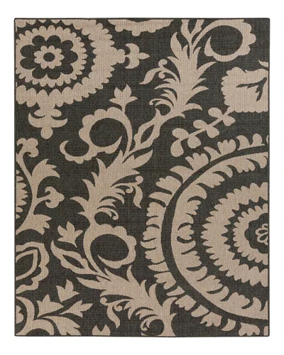 Surya Alfresco Alf D Area Rug, 5'11 X 8'10 In Black/camel