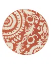 Surya Alfresco Alf D Round Area Rug, 7'3 X 7'3 In Rust