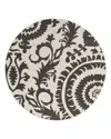 Surya Alfresco Alf D Round Area Rug, 8'10 X 8'10 In Black