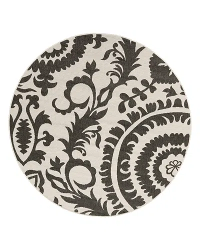Surya Alfresco Alf D Round Area Rug, 8'10 X 8'10 In Black