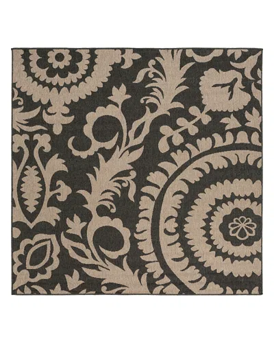 Surya Alfresco Alf D Square Area Rug, 7'3 X 7'3 In Black/camel