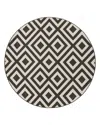 Surya Alfresco Alf-i Round Area Rug, 8'10 X 8'10 In Black