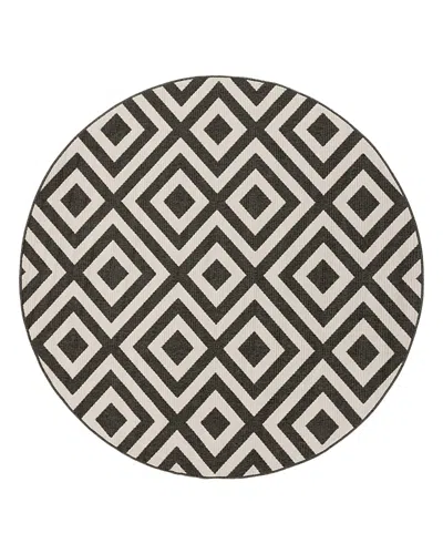 Surya Alfresco Alf-i Round Area Rug, 8'10 X 8'10 In Black