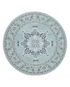 Surya Alfresco Alf-k Round Area Rug, 7'3 X 7'3 In Gray