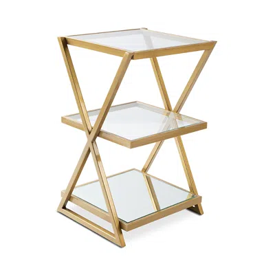Surya Aliya 3-tier End Table In Gold
