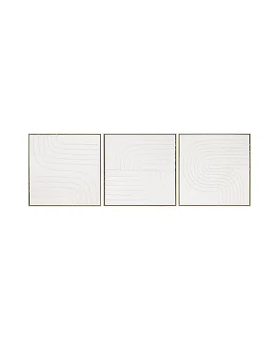Surya Archaean Framed Art, Set Of 3 In White