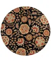 Surya Athena Ath-5017 Black 6' Round Area Rug In Black