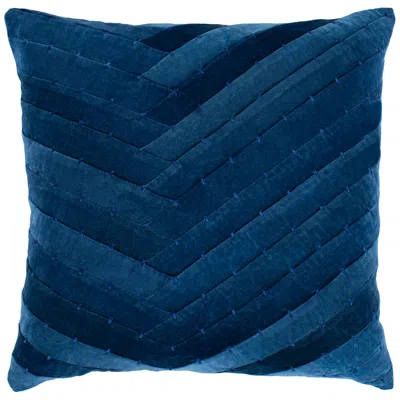 Surya Aviana Dark Blue W/ Navy 22" Square Decorative Pillow