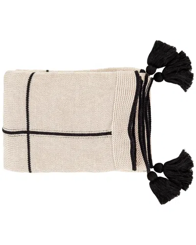SURYA SURYA BEIGE FLECK SOLID & BORDER THROW