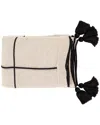 Surya Beige Fleck Solid & Border Throw In Neutral