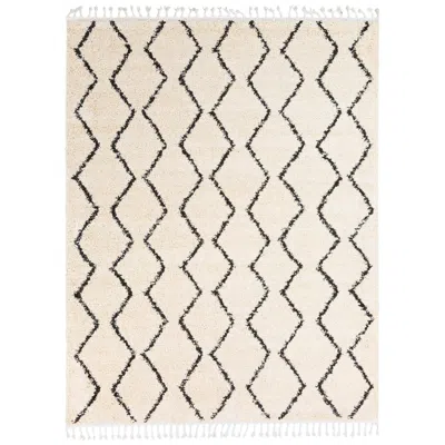 Surya Berber Shag Bbe-2303 7'10"x10'2" Charcoal And Beige Rug