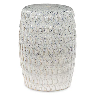 Surya Blackwell Garden Stool In White