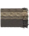Surya Bramble X-large Fringe Throw In Charcoal