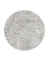 Surya Brunswick Bwk-2306 Round Area Rug, 6'7 X 6'7 In Ivory/blue