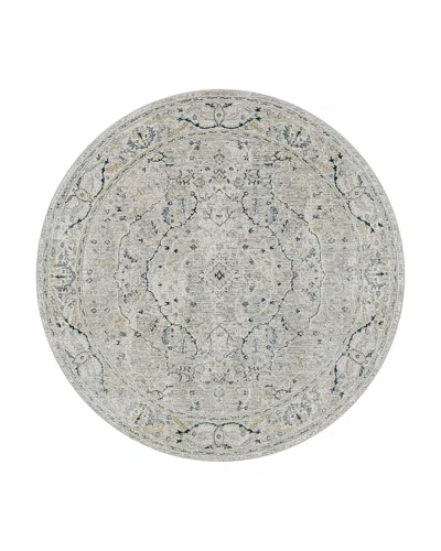 Surya Brunswick Bwk-2312 Round Area Rug, 6'7 X 6'7 In Blue/beige