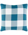 Surya Buffalo Down Pillow Cover In Aqua