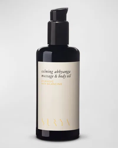 Surya Calming Abhyanga Massage Body Oil, 6.7 Oz. In White