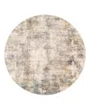 Surya Cardiff Cdf-2304 6'7x6'7 Round Area Rug In Gray- Mist