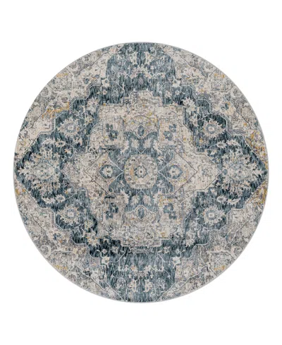 Surya Cardiff Cdf-2307 5'3x5'3 Round Area Rug In Turquoise