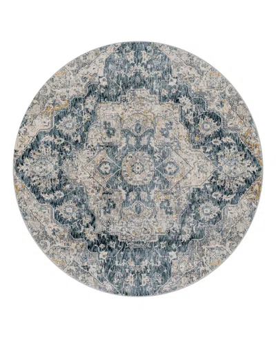 Surya Cardiff Cdf-2307 7'10x7'10 Round Area Rug In Turquoise