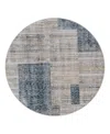 Surya Cardiff Cdf-2311 6'7x6'7 Round Area Rug In Teal- Gray