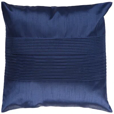 Surya Center Pleated 18" Square Navy Throw Pillow