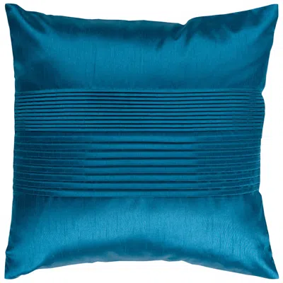 Surya Center Pleated 18" Square Teal Throw Pillow