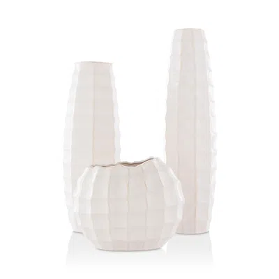 Surya Cirio Vase, Set Of 3 In White