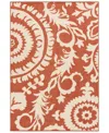 Surya Alfresco Alf-9612 Black 8'9" Square Area Rug, Indoor/outdoor In Rust