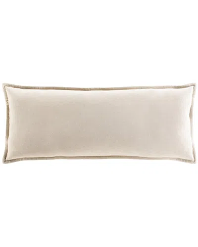 Surya Cotton Velvet Lumbar Pillow In Neutral