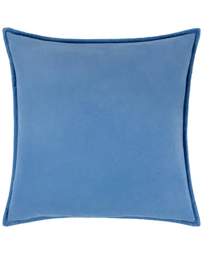 Surya Cotton Velvet Accent Pillow In Blue