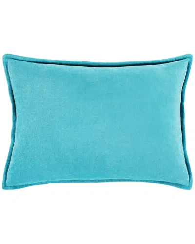 Surya Cotton Velvet Accent Pillow In Blue