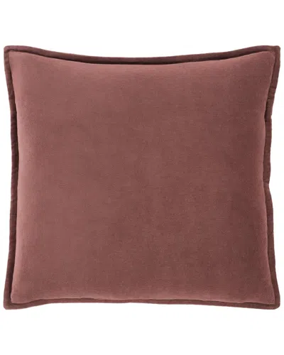 Surya Cotton Velvet Accent Pillow In Brown