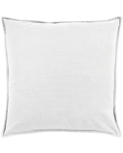 Surya Cotton Velvet Accent Pillow In White